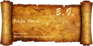 Baja Imre névjegykártya